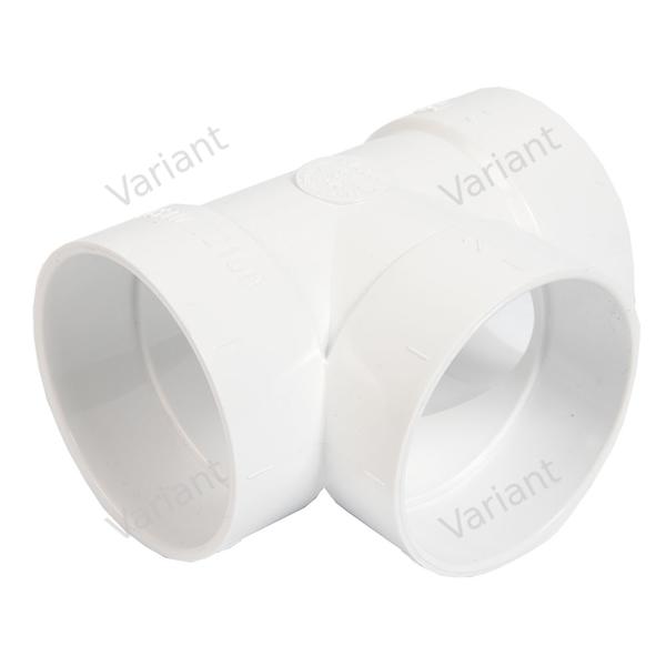 Short T-Piece - 90° - 3 cuffs - white - Central Vac