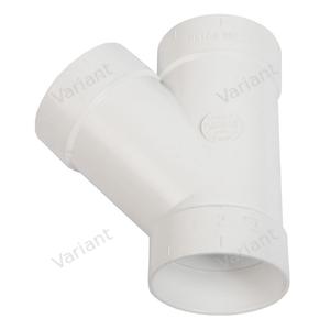 Single WYE - 45° - 3x cuffs - white - Central Vac