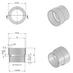 Rohr - adapter - 2" x 1-13/16" - weiß - Central Vac