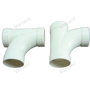 T-Piece - 90° - 3x cuffs - white - Central Vac - ECONOMY
