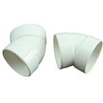 Short bow - 45° - cuff/spigot - white - Central Vac - ECONOMY