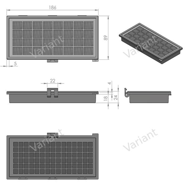 Filtre plissé plat - Miele S300i/S858 Active - HEPA - boîte