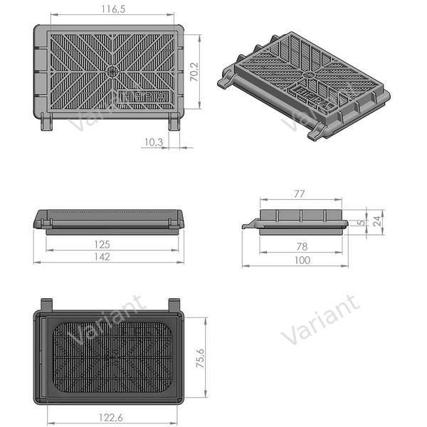 Filtre plissé plat - Philips Vision S-class - HEPA - boîte