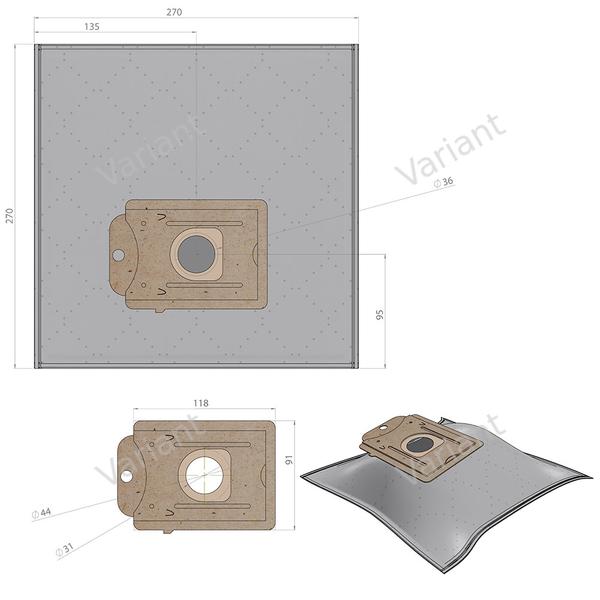 Microfiber - vacuum bags - Bosch, Siemens - polybag