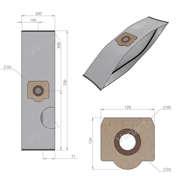 Microfiber - vacuum bags - Rowenta, Kärcher - polybag