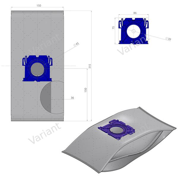 Microfiber - vacuum bags - Airbelt, Sebo - polybag