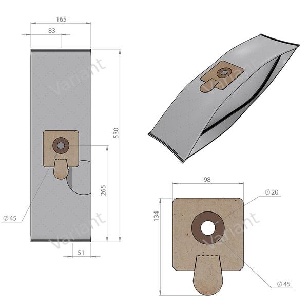 Microfiber - vacuum bags - Soteco, Ecolab, Bluevac - polybag