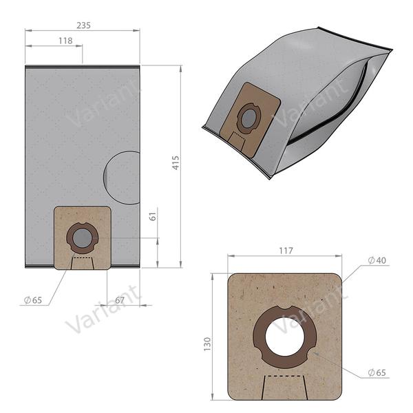 Microfiber - vacuum bags - Soteco, Ghibli - polybag