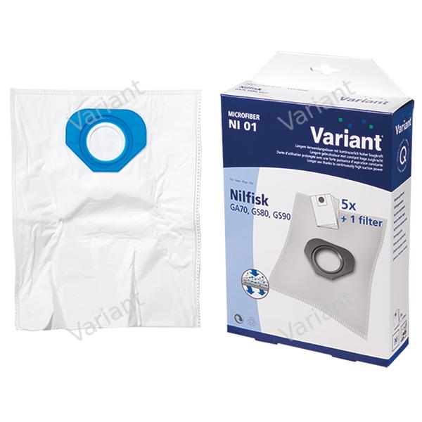 Microfiber - vacuum bags - Hoover, Nilfisk, Progress - Variant - box (higher quality)